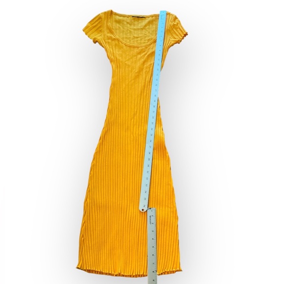 SIMON MILLER Rib Scoop Neck Cap Sleeve Long Dress, Vibrant Yellow/Orange, Sz XS - Picture 15 of 15